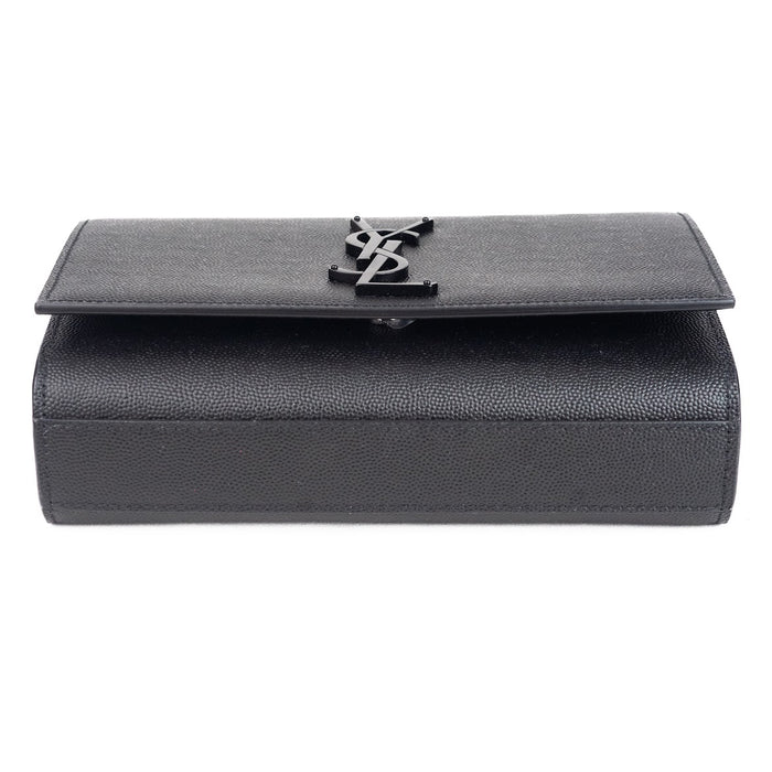 Saint Laurent Small Kate Chain Bag in Black with Black hardware.