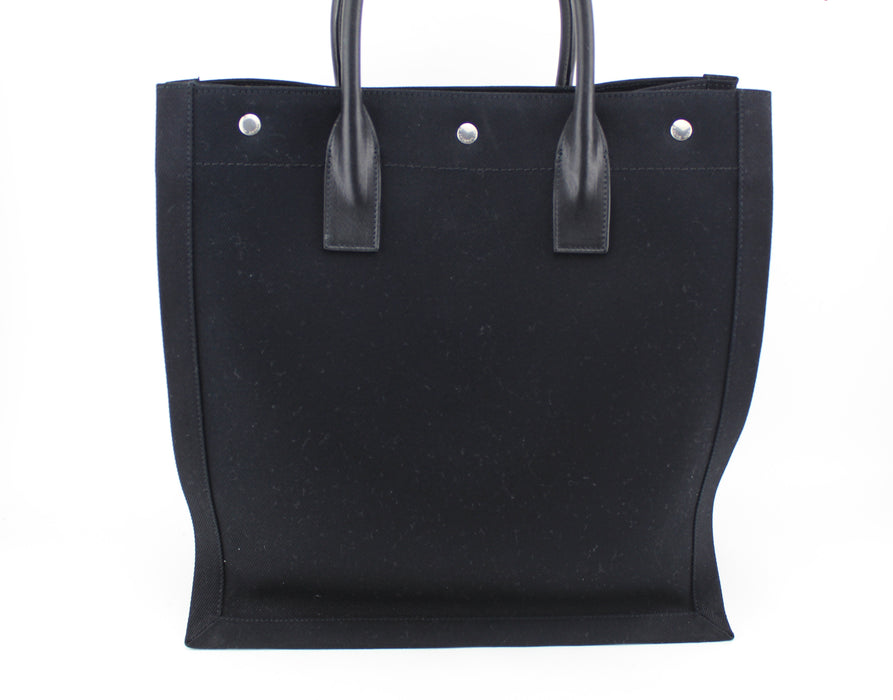 Saint Laurent Black 'Rive Gauche' Shopping Tote