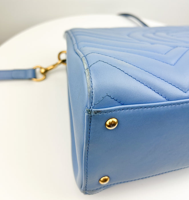 GG Marmont Medium Matelasse Bag in Blue