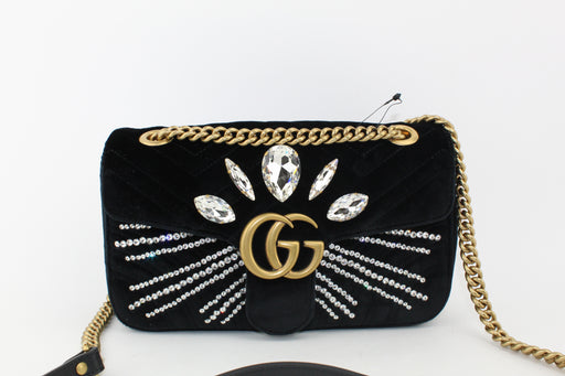 GUCCI MARMONT SMALL CRYSTAL EMBELLISHED BAG