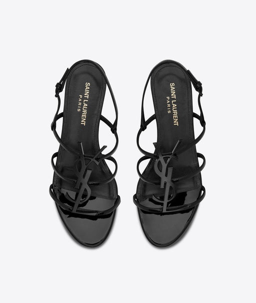 SAINT LAURENT CASSANDRA PATENT SANDALS