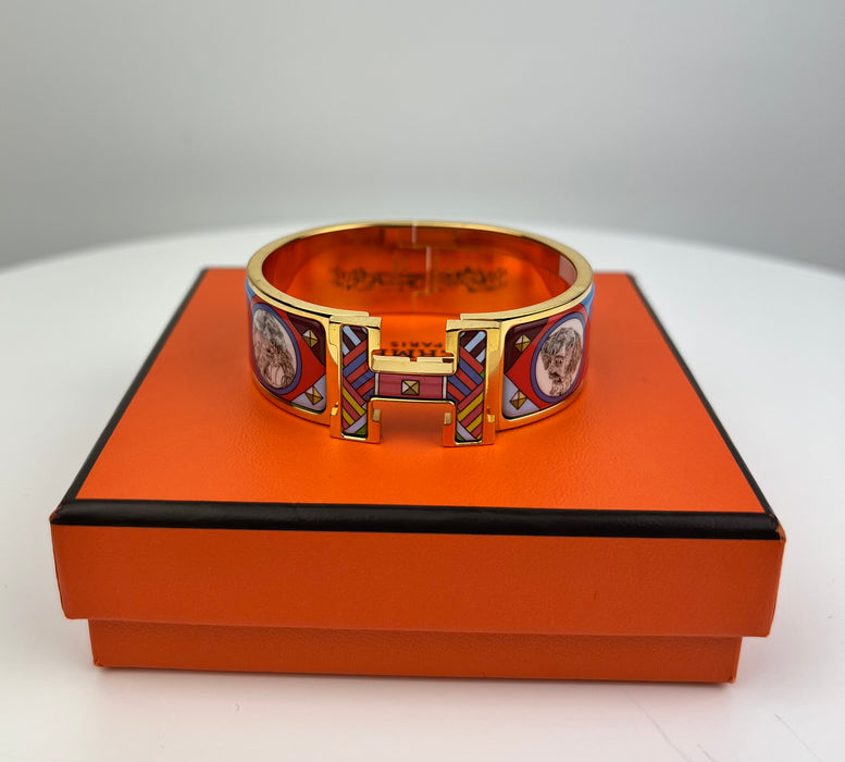 Hermes Clic Clac H Colliers Et Chiens Bracelet in Amazone Pop