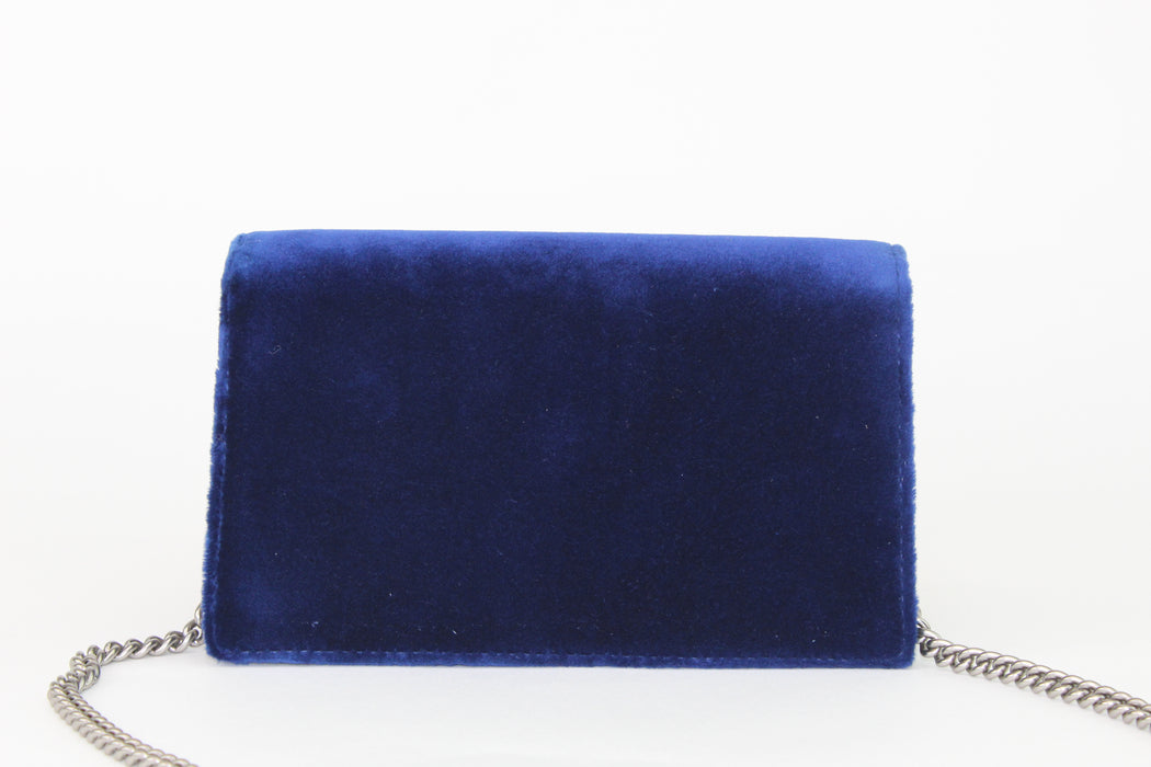 Gucci Velvet Dionysus Super Mini Bag Blue