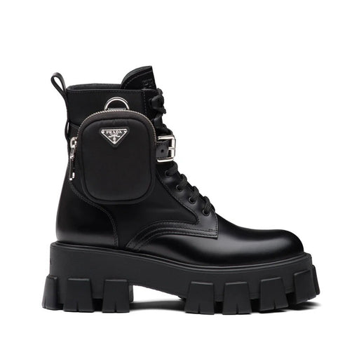 Prada Leather Zip Combat boots