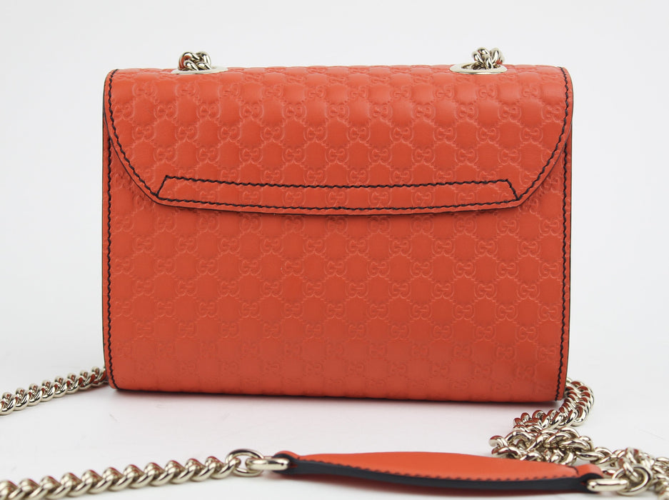 Gucci Emily Guccissima Mini Chain Shoulder Bag Orange