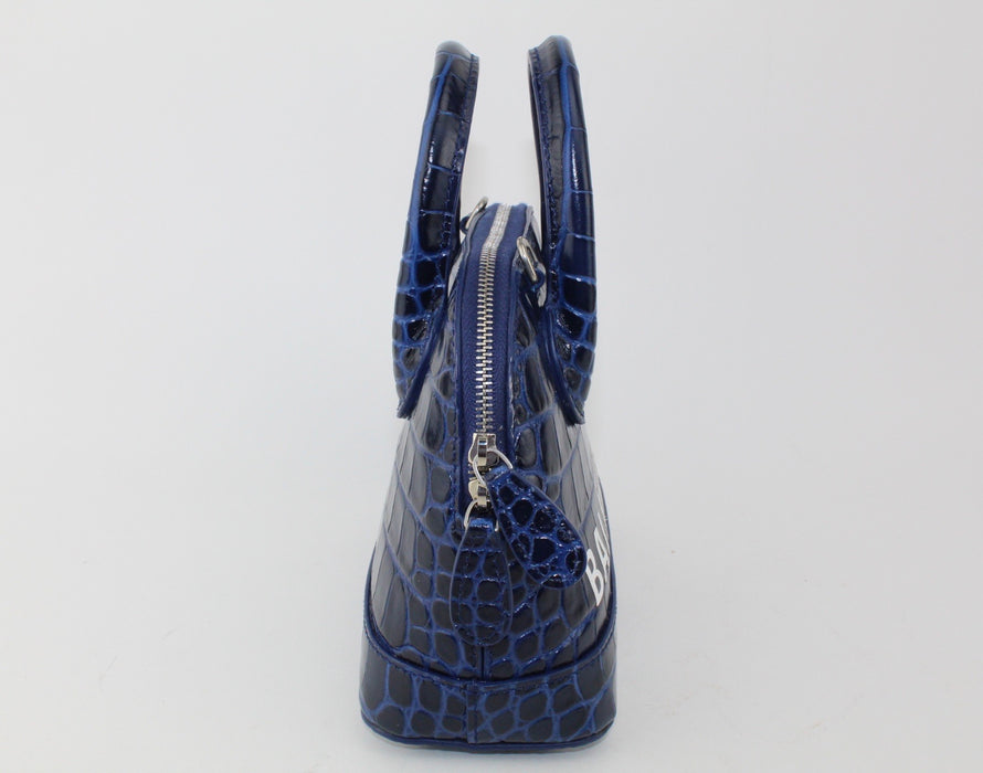 BALENCIAGA VILLE XXS TOP HANDLE CROC BAG 