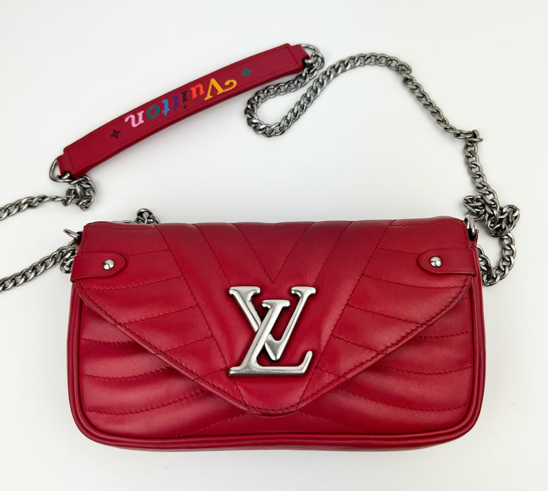 Louis Vuitton Calfskin New Wave Chain Pochette Scarlet