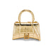 Balenciaga Gold Croc Embossed Hourglass XS Top-handle Bag