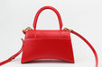 Balenciaga Hourglass Small Top Handle Bag in bright red