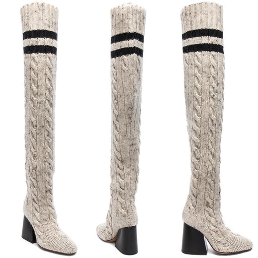 MAISON MARTIN MARGIELA KNIT OVER THE KNEE BOOTS - LuxurySnob