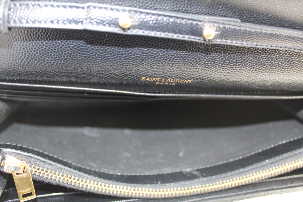Saint Laurent Monogram Chain Wallet Black