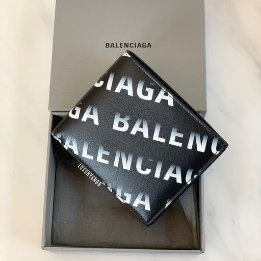Balenciaga Gradient Logo Print Bifold Wallet