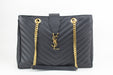 Saint Laurent Cassandra Matelasse Shopper Black Leather Tote