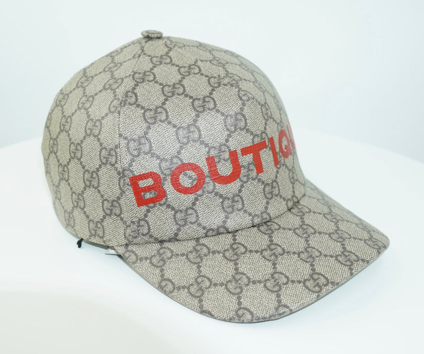 Gucci GG Canvas Baseball Hat "Boutique"  in Brown and Beige