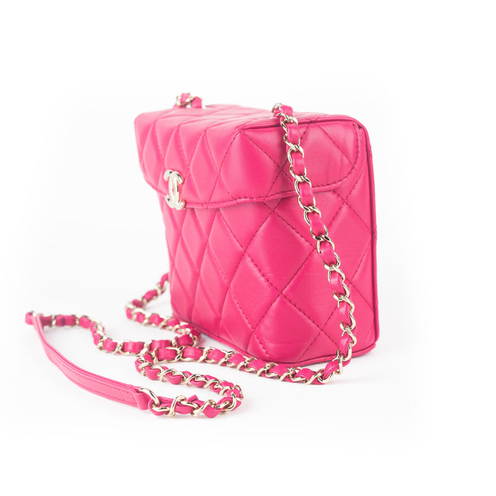 Chanel Quilted Lambskin Bag fuschia