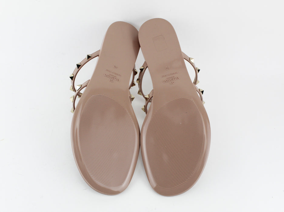 Valentino Garavani Rockstud Jelly Sandals Nude