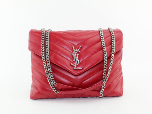 SAINT LAURENT MEDIUM LOULOU BAG RED