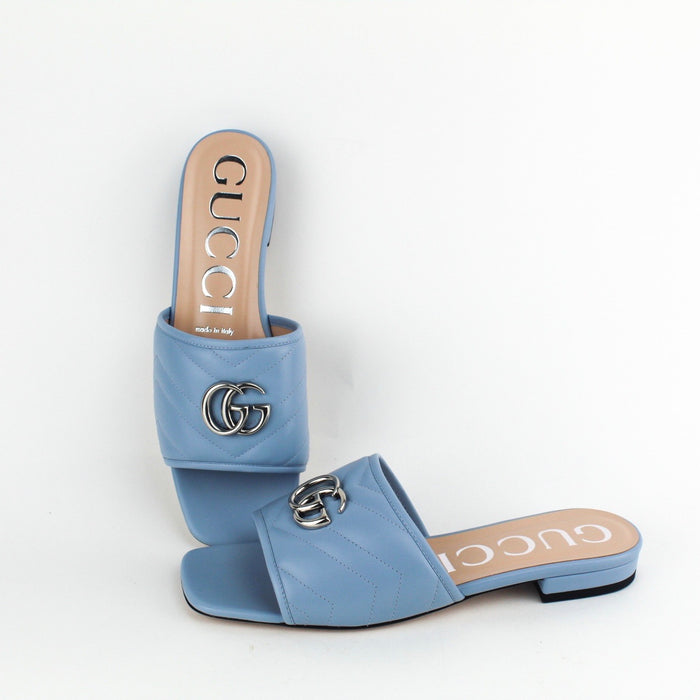 GUCCI MARMONT GG SLIDE BLUE