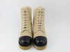 Chanel Lace up suede calfskin boots
