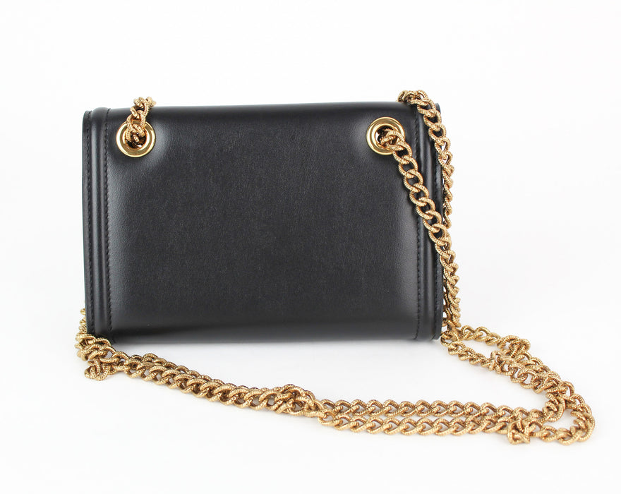 Dolce and Gabbana Smooth Calfskin Devotion Mini Bag in Black