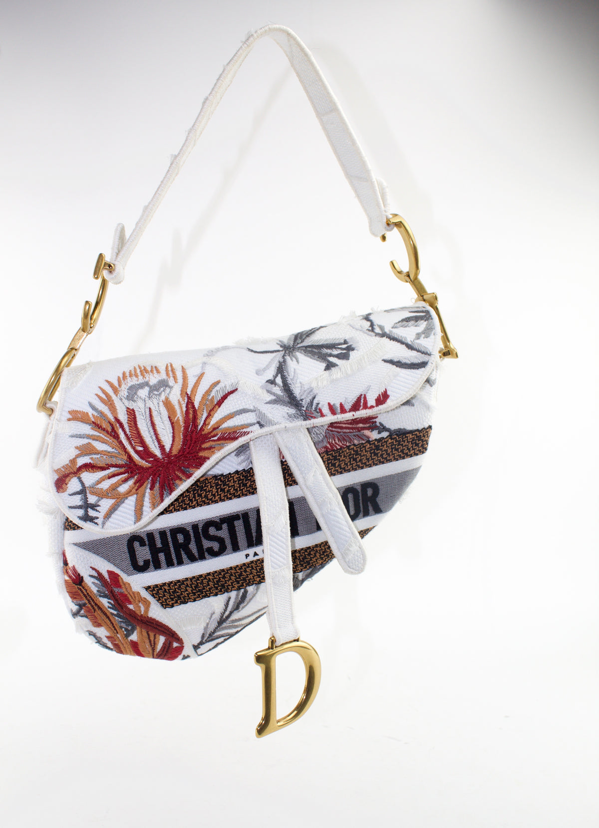 CHRISTIAN DIOR EMBROIDERED SADDLE BAG — LSC INC