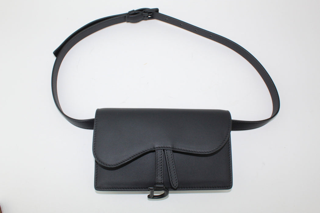 DIOR SADDLE BELT POUCH BLACK MATTE