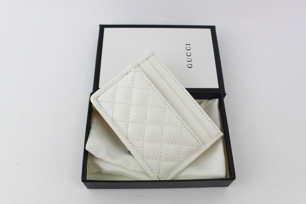 GUCCI QUILTED LEATHER CARD HOLDER
