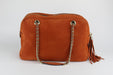 GUCCI ORANGE SOHO NUBUCK LEATHER CHAIN SHOULDER BAG