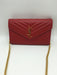 YSL ENVELOPE MONOGRAM CHAIN WALLET RED - LuxurySnob