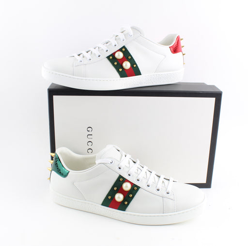 GUCCI ACE STUDDED LEATHER SNEAKERS - LuxurySnob