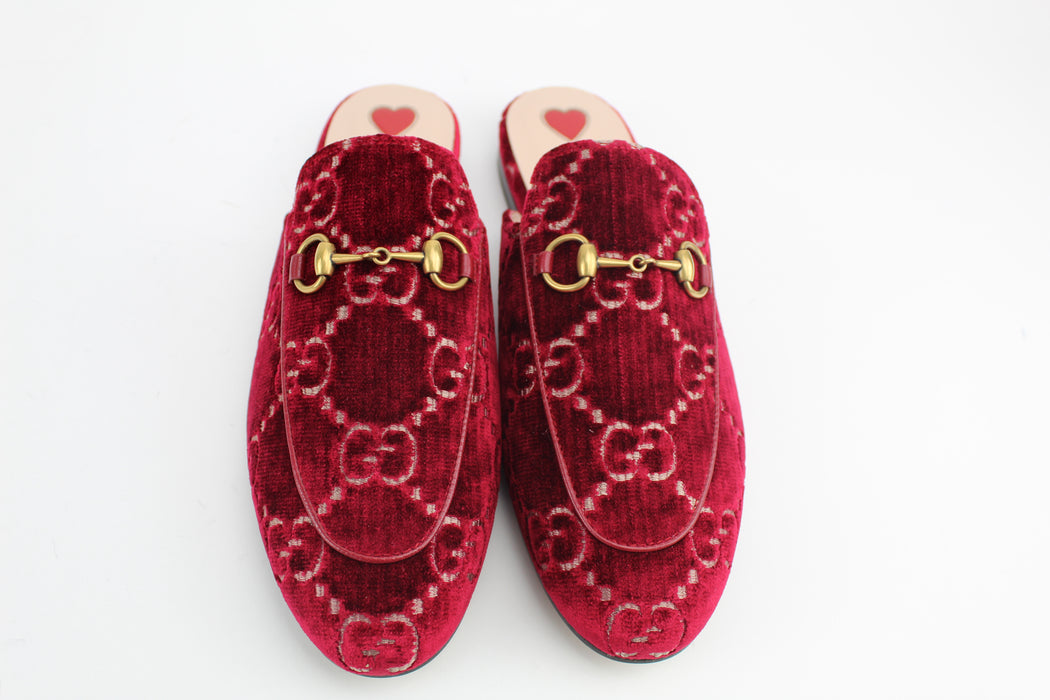 Gucci Princetown Velvet Mules
