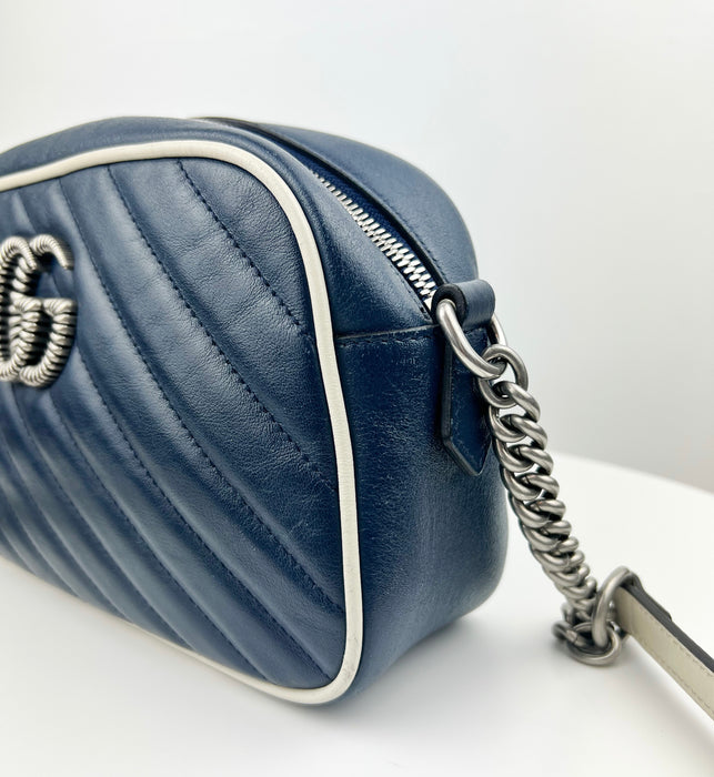 Gucci GG Marmont Navy Camera Bag