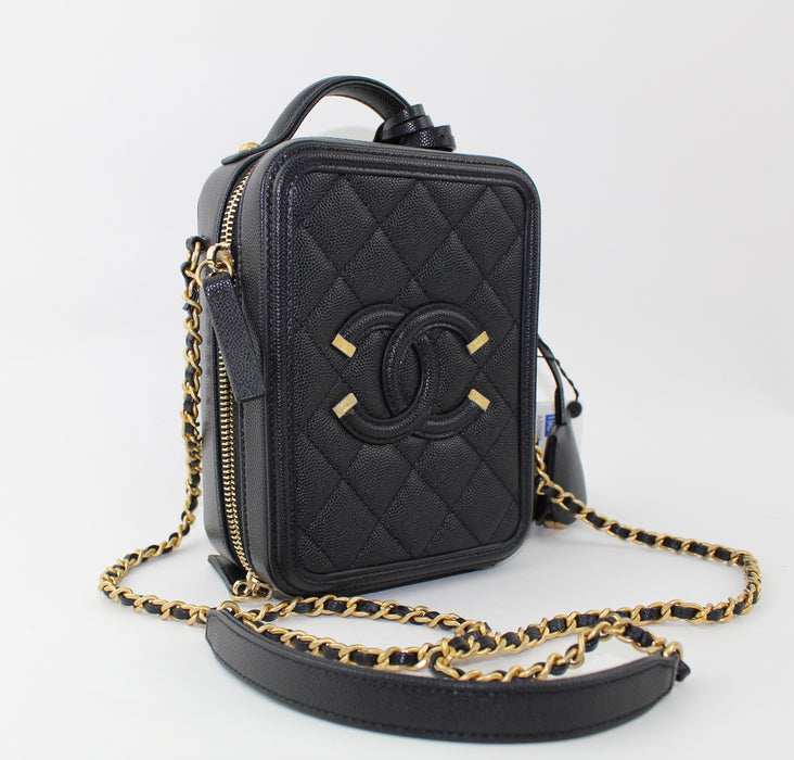 CHANEL BLACK VANITY CASE - LuxurySnob