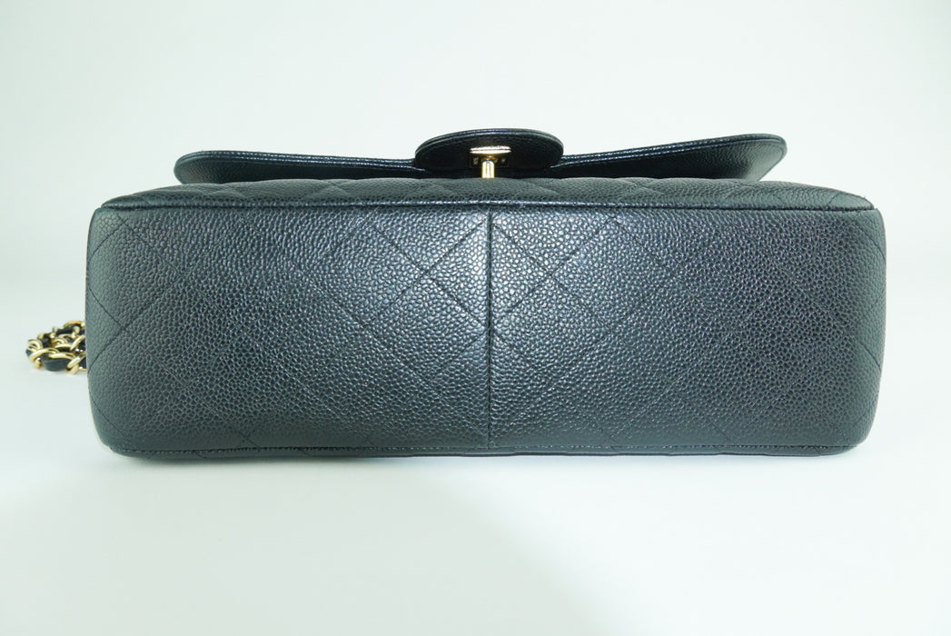 Chanel Large Caviar Double Flap Bag in Black