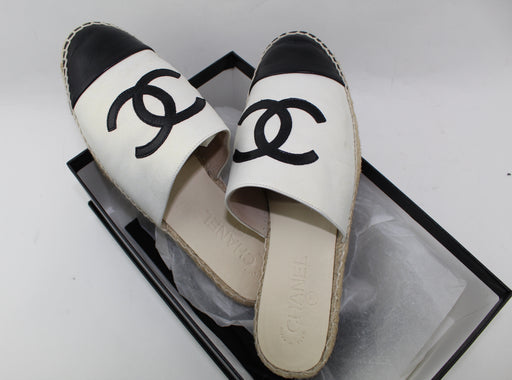 CHANEL IRIDESCENT ESPADRILLE MULES - LuxurySnob