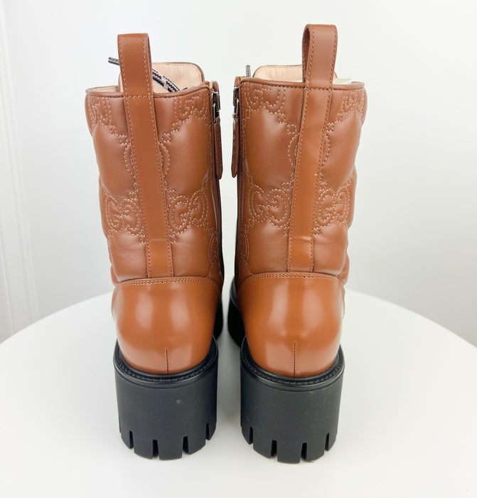 Gucci Women's GG Matelasse Lace Up Boot