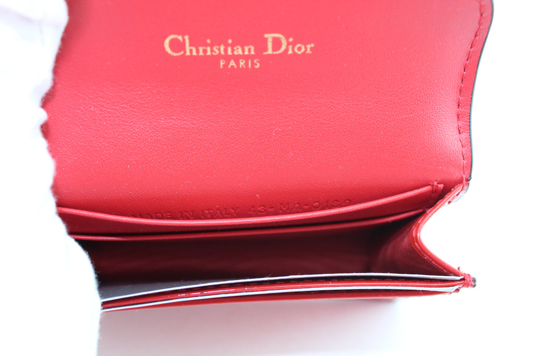 DIOR SADDLE FLAP CARD HOLDER RED