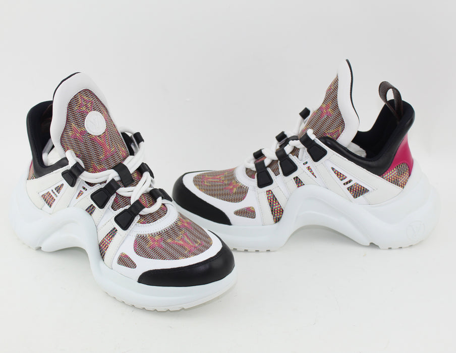 LOUIS VUITTON MONOGRAM POP PRINT ARCHLIGHT SNEAKERS SIZE 38 - LuxurySnob