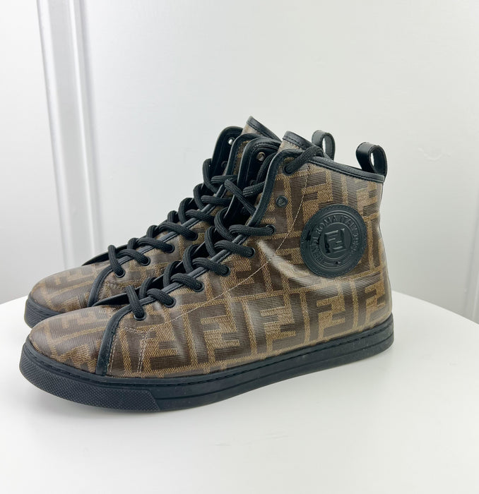 Fendi sneaker High Top Zucca Coated Canvas Sneakers