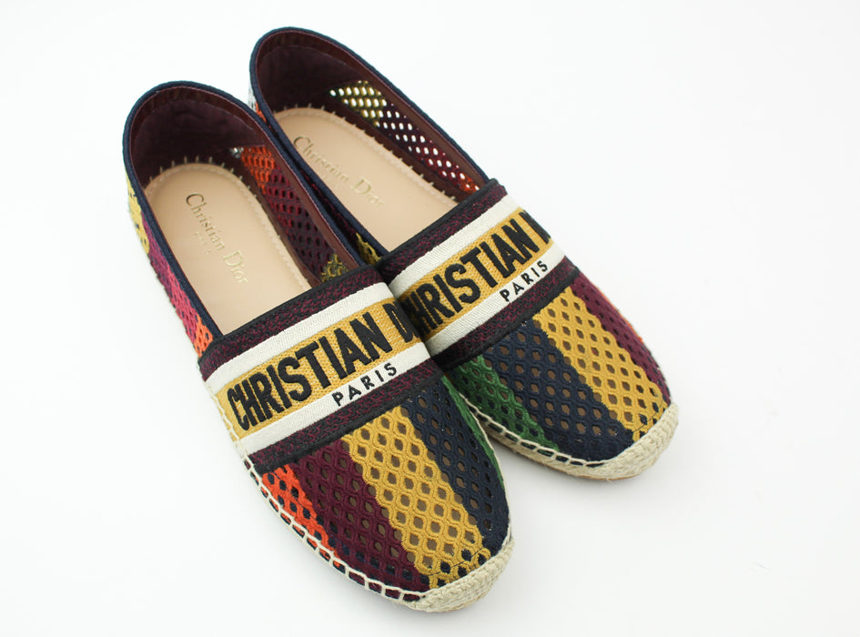 Dior Granville Stripe Mesh Espadrilles
