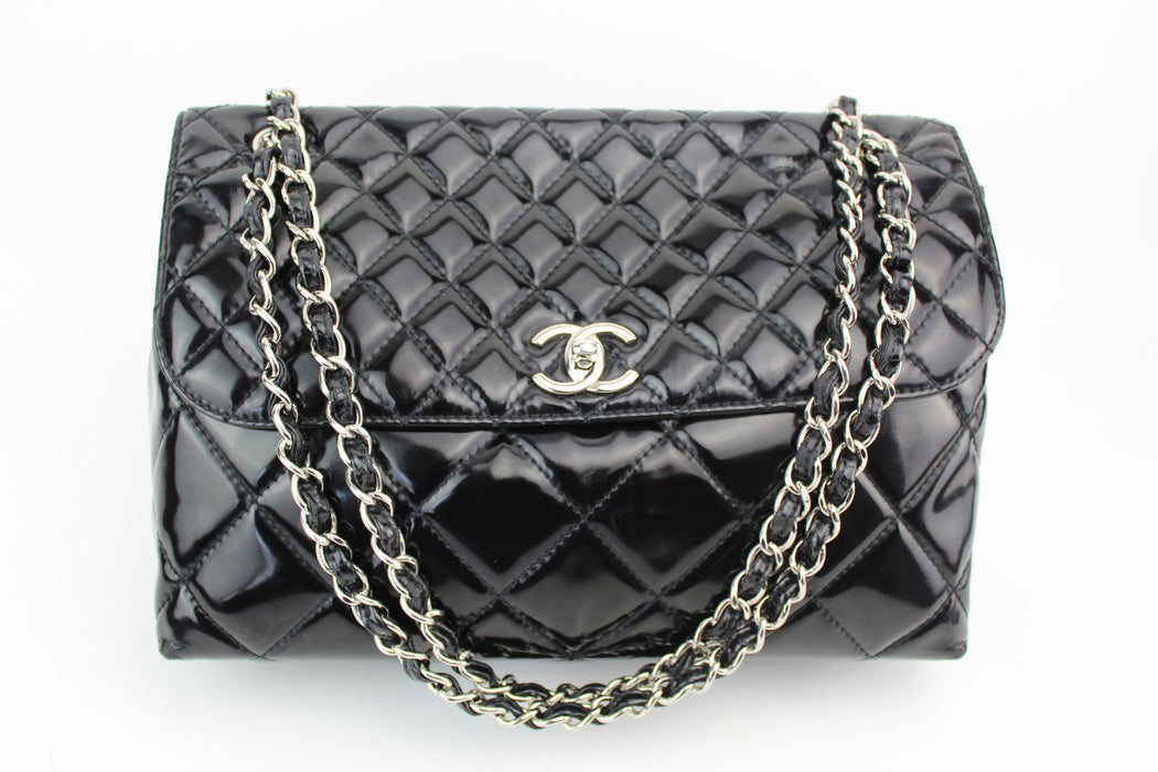 Chanel Jumbo Classic Patent Quilted Flap Bag