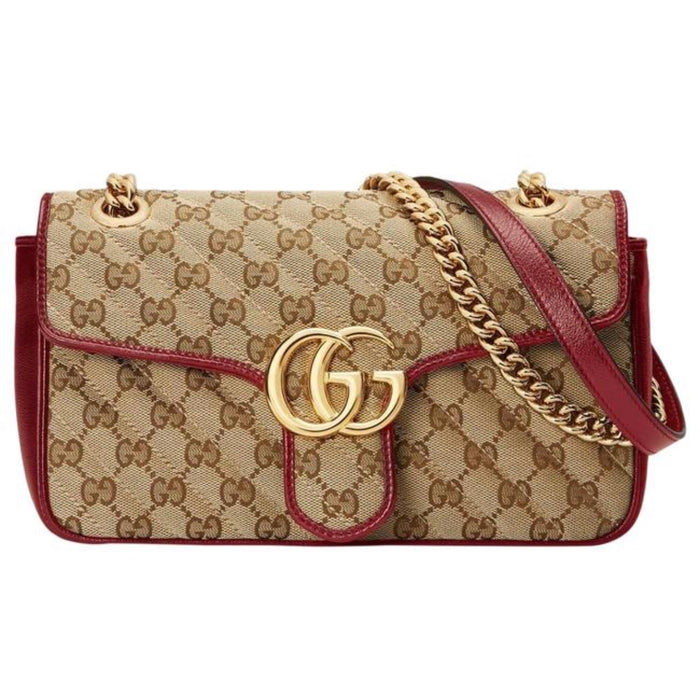 GUCCI GG MARMONT CANVAS MEDIUM SHOULDER BAG
