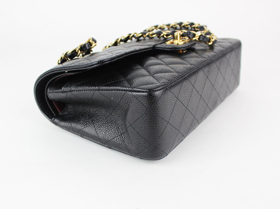 Chanel Medium Classic Handbag in Black Grained Calfskin and Gold-Tone Metal