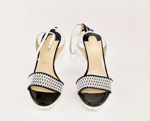 CHRISTIAN LOUBOUTIN VOLUMETRIC 120 BLACK /WHITE SANDALS