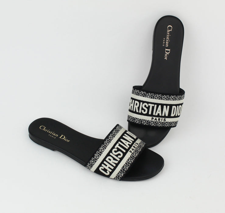 Christian Dior D-way Embroidered Slides