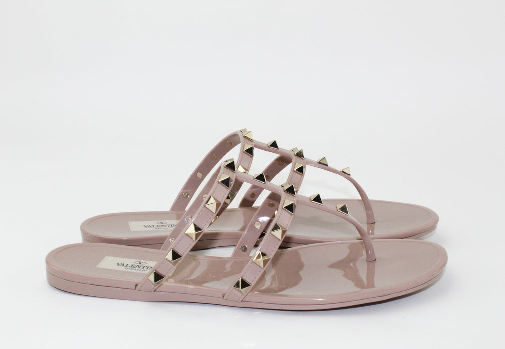 Valentino Garavani Rockstud Jelly Sandals Nude