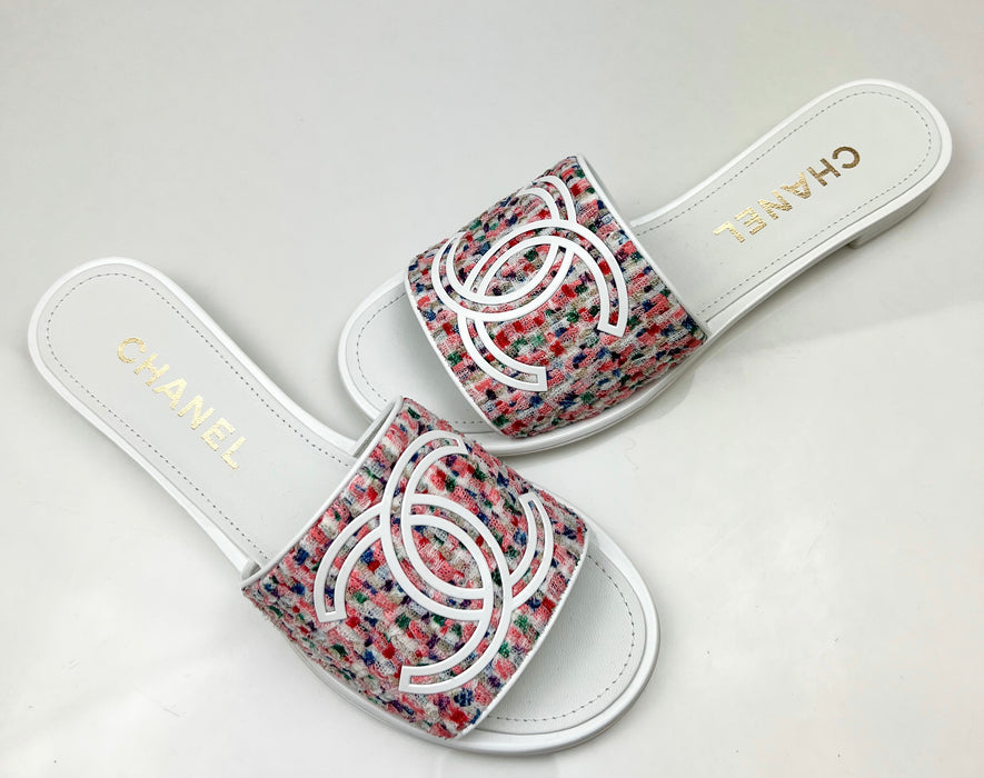 Chanel CC Logo Sandals Size 38.5