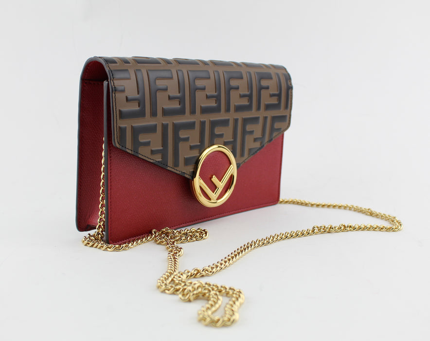 FENDI LOGO LEATHER CHAIN BAG - LuxurySnob