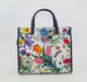 GUCCI FLORA MEDIUM LEATHER TRIMMED PRINTED CANVAS TOTE