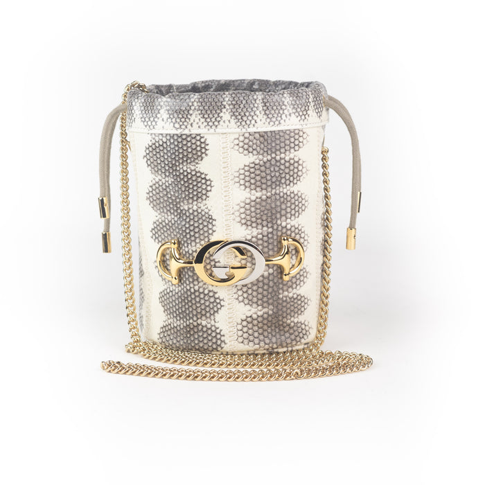 Gucci Zumi Snakeskin Mini Bucket Bag